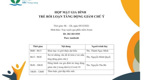 Thông báo họp mặt gia đình trẻ rối loạn tăng động giảm chú ý